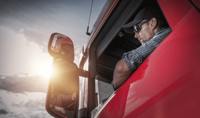 driver looking in rearview mirror